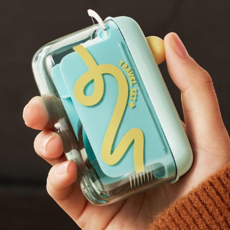 Portable Floss Stick Holder, Automatic Pop-Up Dental Floss Box, Compact Travel Essential, Ideal for Business Trips and Tourism