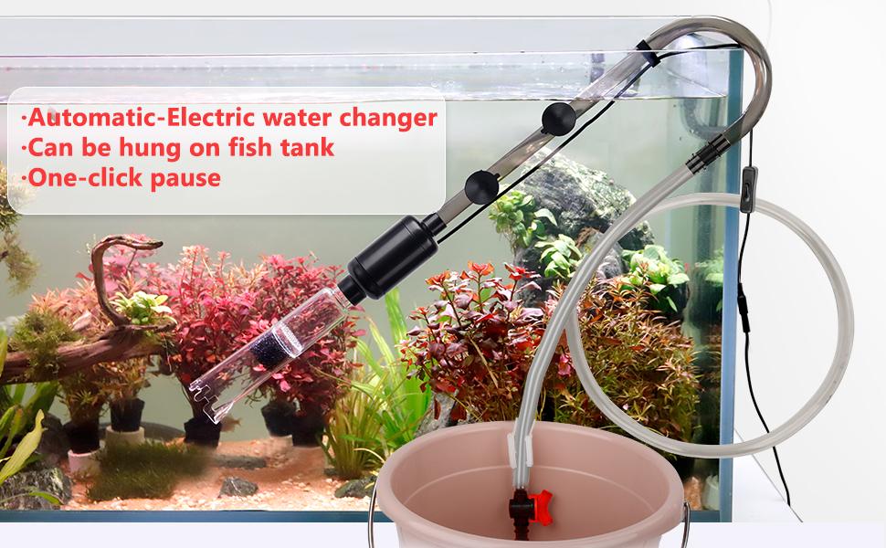 hygger Electric Fish Tank Gravel Cleaner Kit,Removable Water Changer,Sand Washer Filter Changer,Automatic Change Water,Aquarium Cleaning Tool Set,Remove Dirt, Wash Sand,Circulation for 80 to 140 Gallon