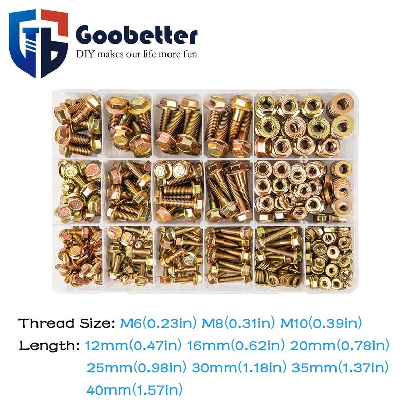 549pcs Metric Fange HexBolts, Nuts &Washers Assortment Kit,M6 M8 M10 Sizes, Class 8.8 AlloySteel, ZincPlated, for DlY, HlectronicsHousehold Appliances &CommunicationEquipment