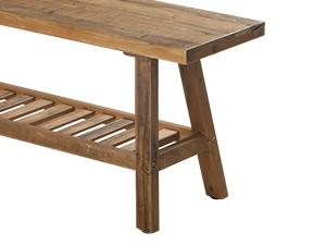 PieDle Furniture 2-Tiers Solid Wood Bench-43.3" Farmhouse Entryway Bench with Storage Shelf, Narrow Rustic Bench for Hallway, Kitchen, Bedroom, Dining