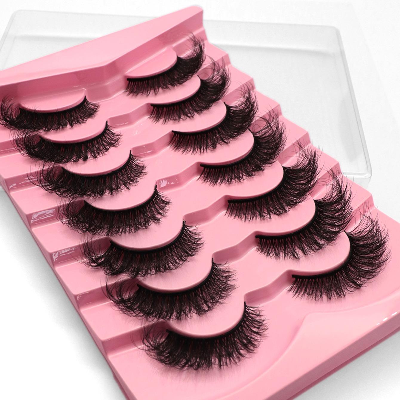 Fluffy False Eyelashes, 14 Pairs/set Mixed Curl Faux Cluster Eyelashes for Eyelashes Extensions, Natural Curling Eyelashes Kit for Women & Girls Eye Makeup Enhancement