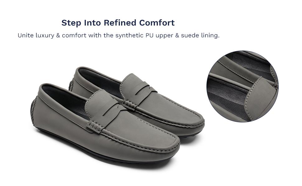 Bruno Marc Men's Classic Moc Toe Suede Penny Loafers SpringStatements