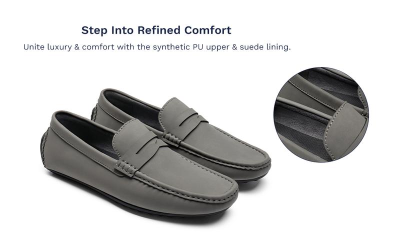 Bruno Marc Men's Classic Moc Toe Suede Penny Loafers