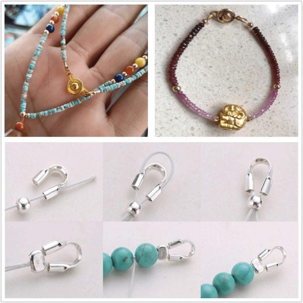 100pcs Wire Protectors Wire Guard Guardian Protectors Loops U Shape Accessories Clasps Connector For Jewelry Making