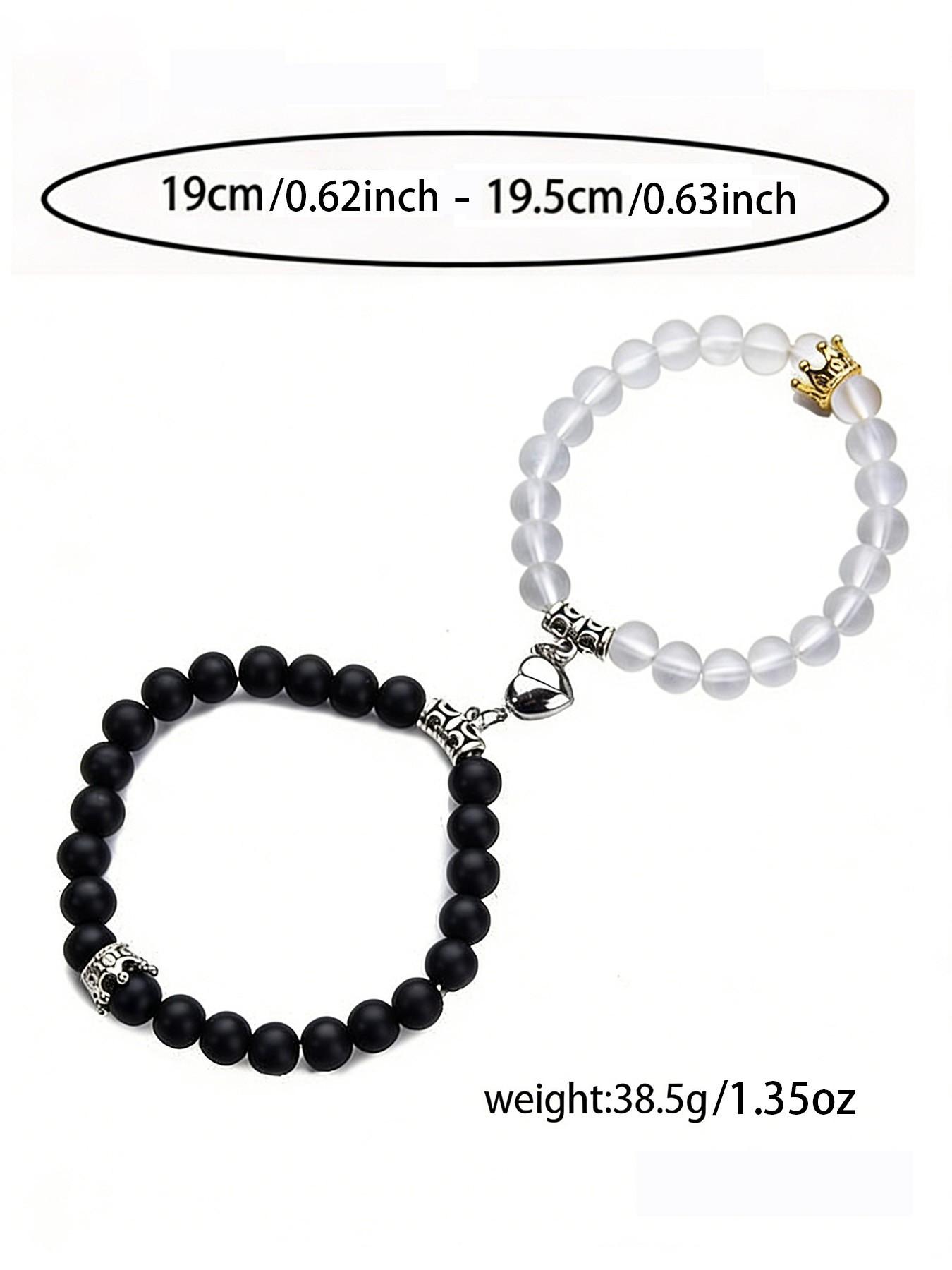 Matching Agate Magnetic Love Bracelets for Couples, Healing Stone Energy, Secure Magnet Clasp, Ideal for Daily Wear or Anniversary Surprise