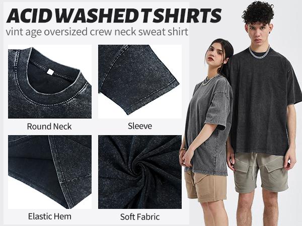 Gihuo 3 Pack Men Women Oversized T Shirts Vintage Tee Loose Fit Short Sleeve Casual Streetwear Baggy Washed Unisex Tops Beige Crewneck Machine Washable High-Quality Cotton Basic Menswear