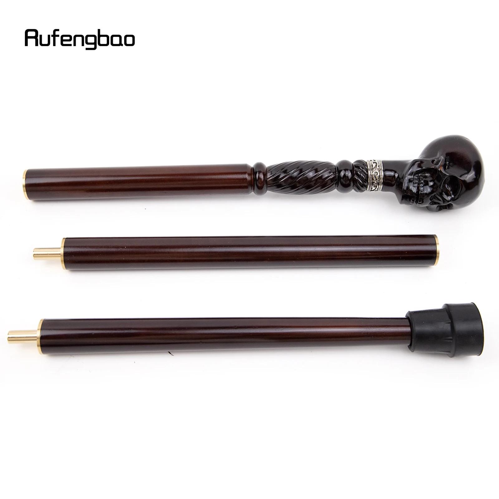 Black Creative Devil Skull Wooden Fashion Walking Stick Decorative Cospaly Wood Walking Cane Halloween Party Event Props Party Photo Prop Mace Wand Crosier 93cm
