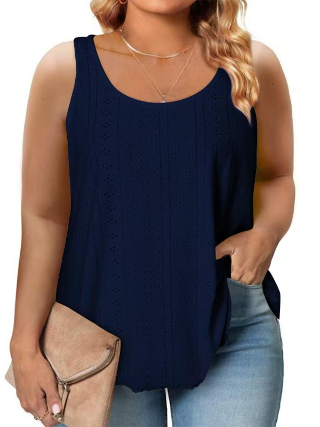 Spring Summer New Round Neck Loose Sleeveless Women's T-Shirt Top, Casual Fashion, Comfortable and Stylish, Perfect for Daily Wear