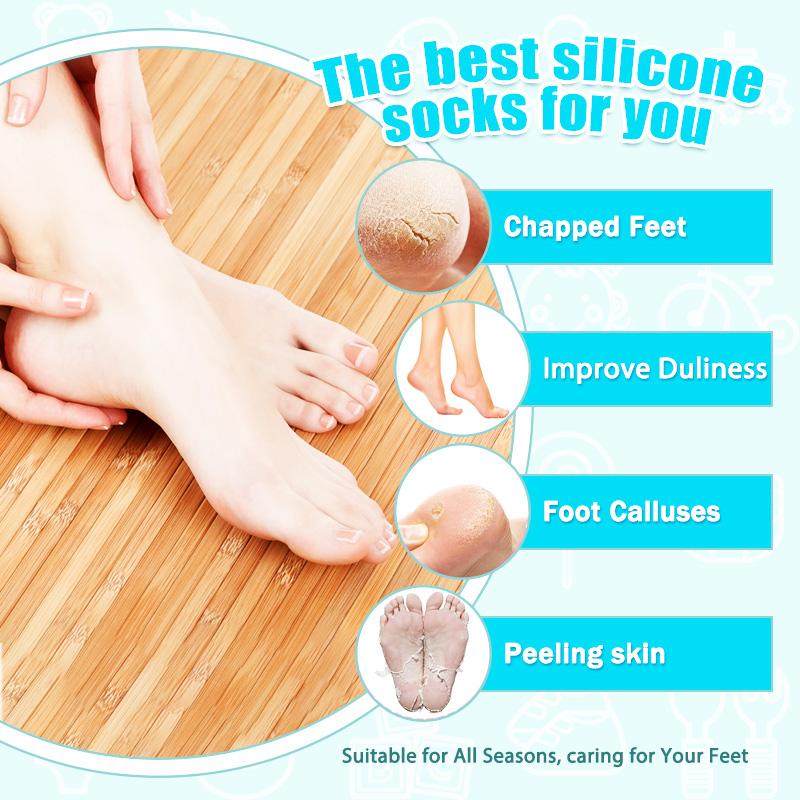 Moisturizing Socks, 1 Pair Moisturizing Gel Socks，Soft Feet Moisturizer Spa & Pedicure Socks for Dry Cracked Heels, Calluses,Gel Spa Socks for Repairing (Blue/Pink), Christmas gift
