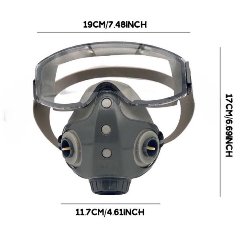 Upgraded Reusable Dustproof Anti-Gas Respirator Mask with Two Filters, Full Face Protection for Painting Spraying Chemicals Construction Dustproof Gasproof Mask