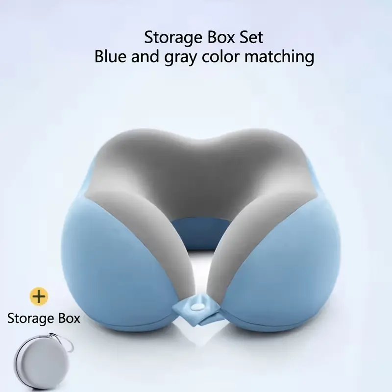 Ergonomic U-Shape Neck Pillow with Storage Bag, Memory Foam Travel Office Pillow, Detachable Washable Cover, Portable Cervical Pillow for Plane Car Bed, Travel Neck Cushion, Neck Rest Cushion