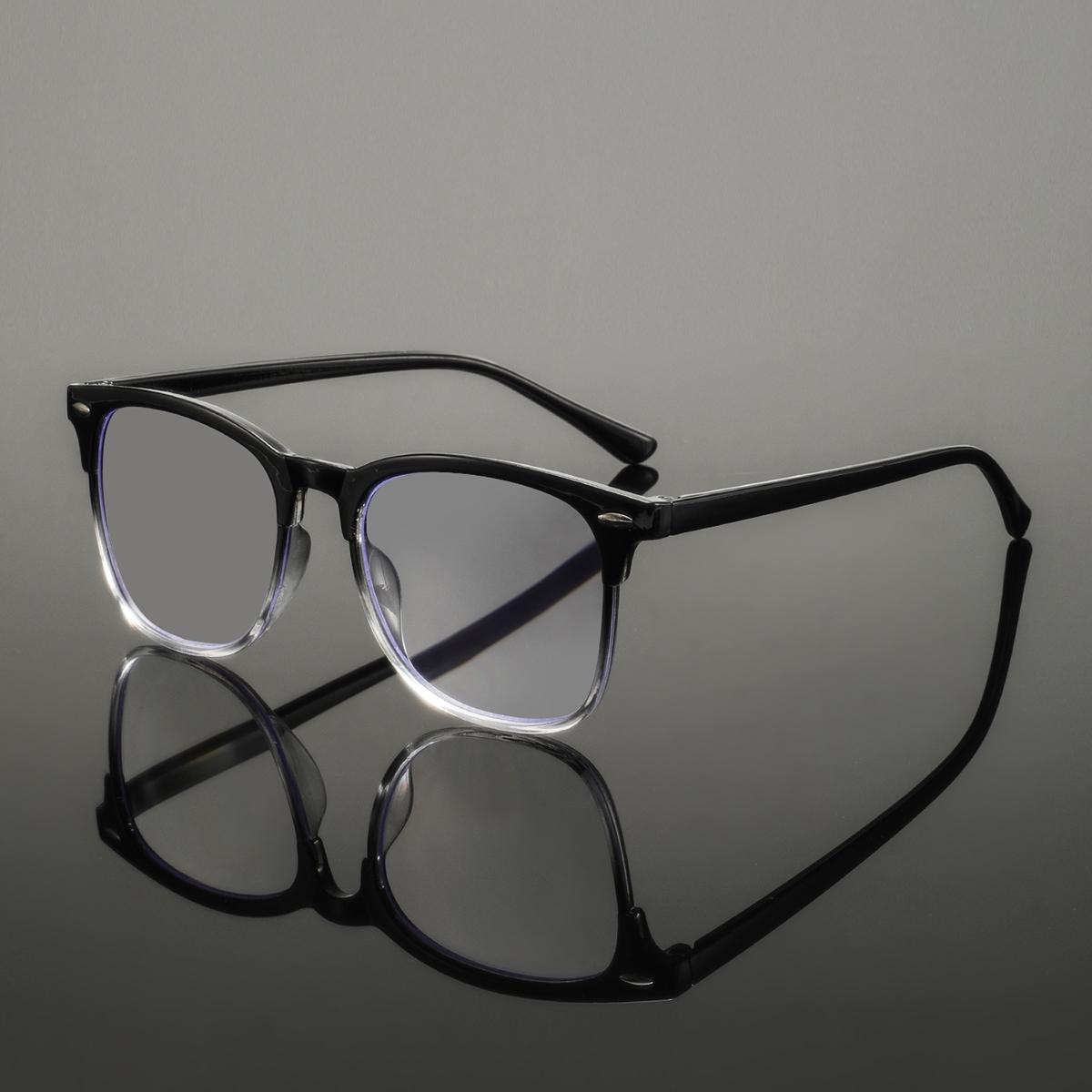 Men's Plastic Square Graduated Reading Glasses, Stylish American Fashion, Casual Trendy Eyewear, Versatile Old Flower Goggles, Reading Eyeglasses, Square Frame Eyeglasses