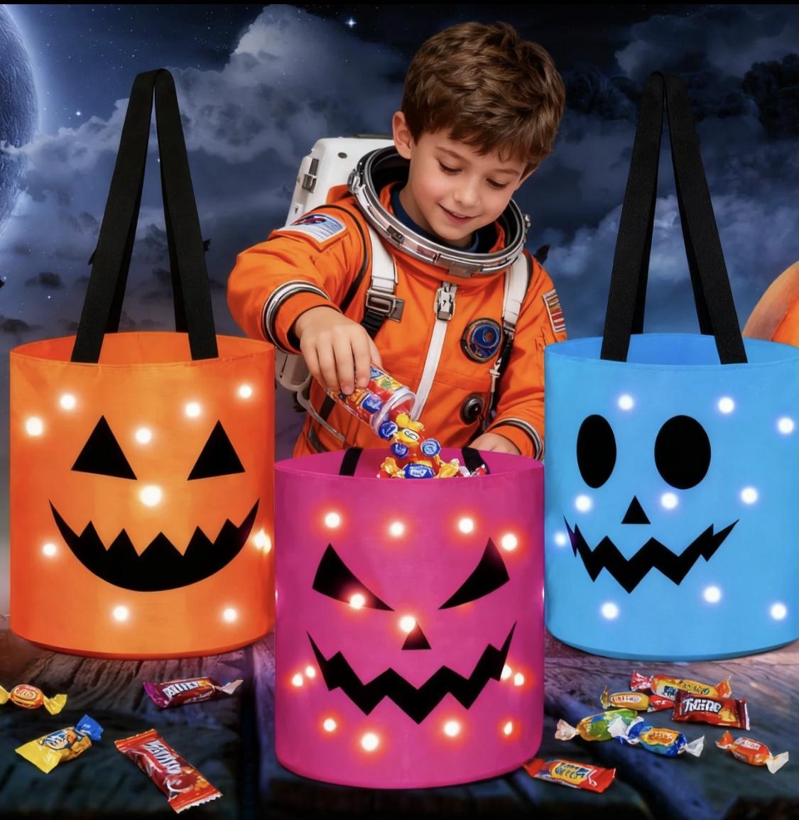 4-Pack LED halloween Treat Bags Night Light Bag Pumpkin Candy Buckets for Trick-or-Treating halloween inside deco 4-Pack LED halloween Treat Bags Night Light Bag Pumpkin Candy Buckets for Trick-or-Treating halloween inside deco