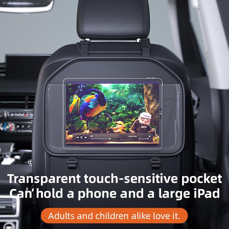 Transparent Pocket Car Seat Back Storage Bag Tablet Holder Wear-Resistant Auto Backseat Organizer for Children Car Accessories