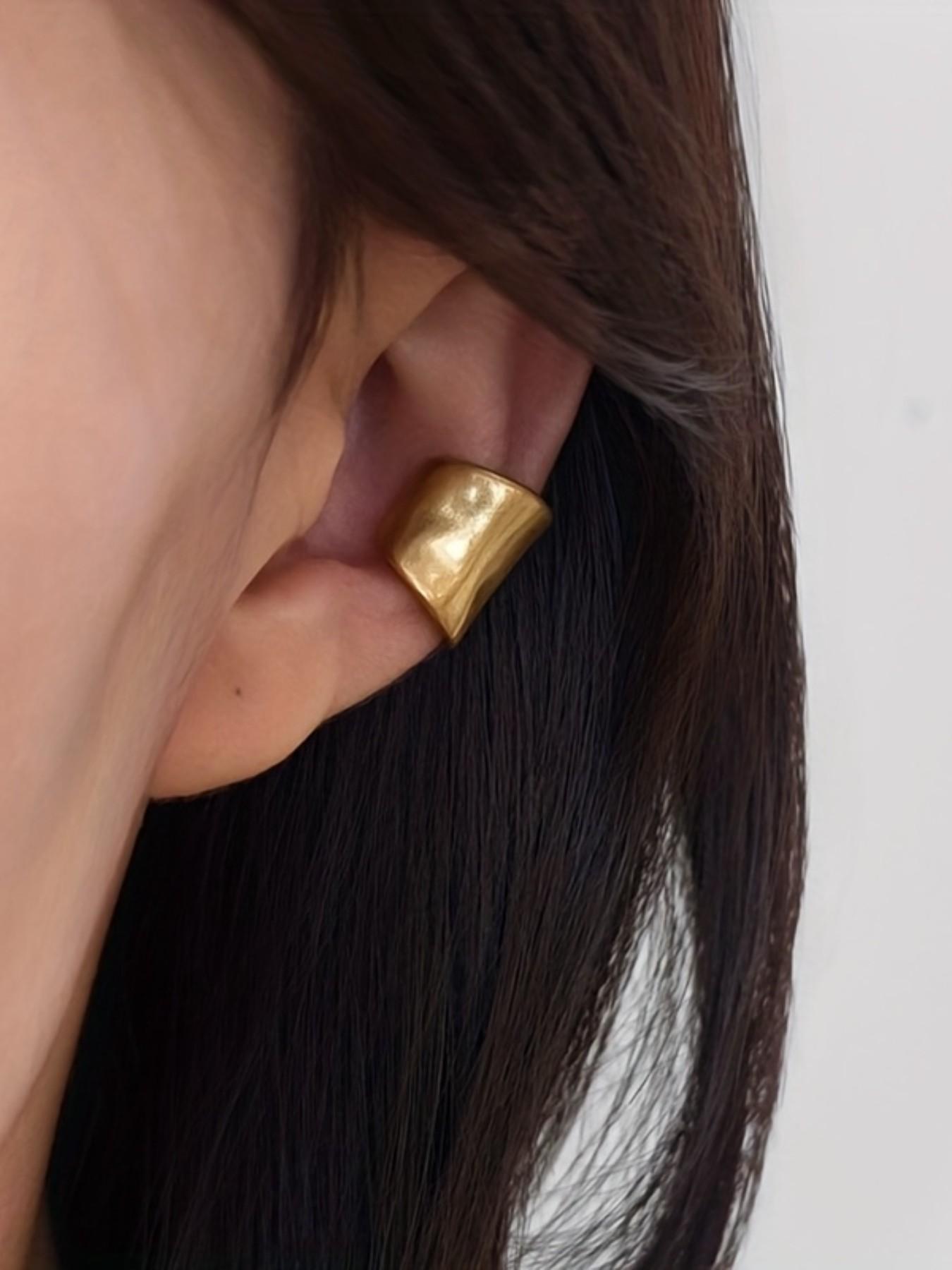 2pcs Minimalist Ear Cuffs, Fashionable High-End Earrings, Unique Versatile Studs, Casual All-Season Jewelry, Plain Design