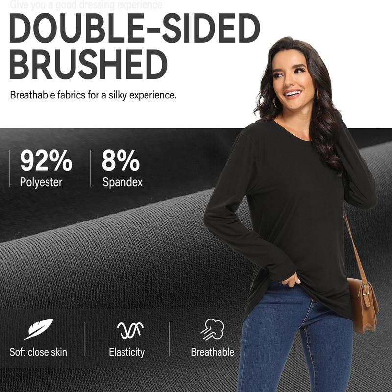 SHOWITTY Women‘s 3 Pack  Shirts - Plus Size V Neck Tops Basic Loose Fit Lightweight Casual Fall Fashion