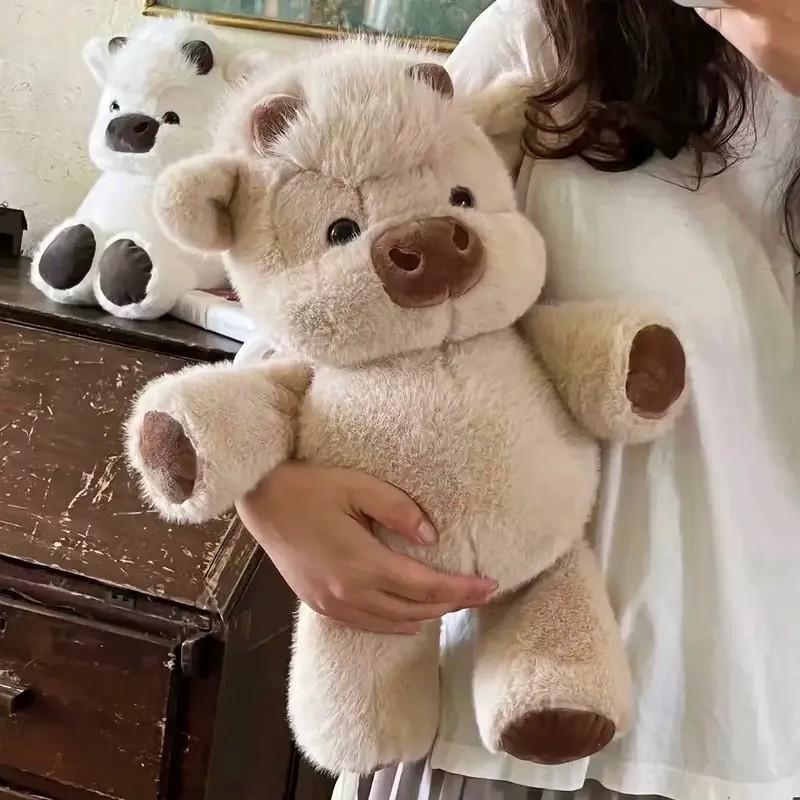 17 Inch Running Cow Plush Toy, Highland Bull StuffedAnimal, Farm Animal Doll, Birthday Gift for Adults and Kids,Soft and Cuddly