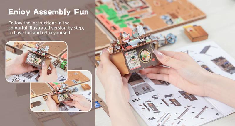 Morita-Ya CUTEBEE DIY Wooden Dollhouse with Furniture Handmade Miniature Room Dust-Proof Cover Perfect Black Friday Christmas Gift Playset