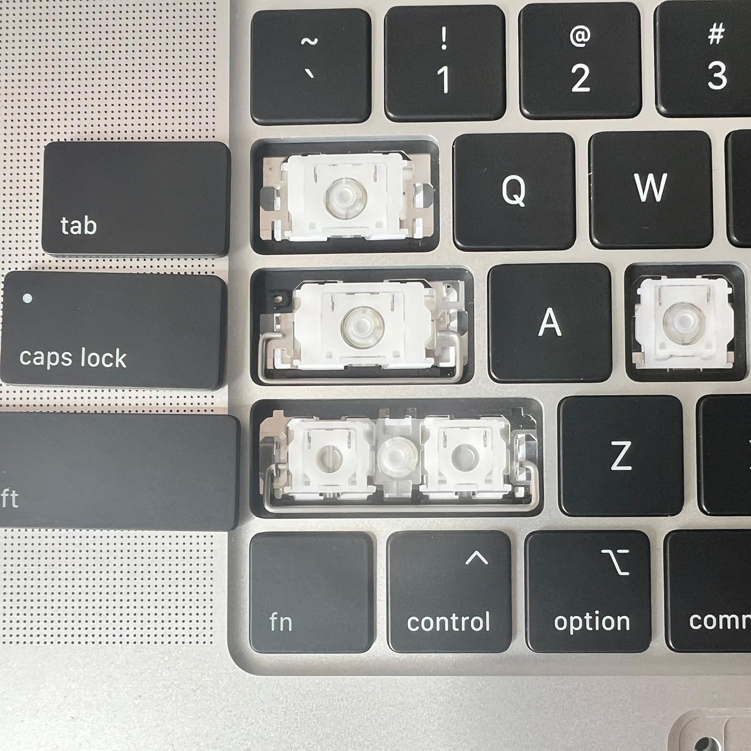 Replacement Keycaps  for MacBook Air M2 M3 M4 13'' 15'' A2681 A3113 A2941 A3114, MacBook Pro/Max 14 16'' M2 M3 M4 A2779 A2780 A2918 A2992 A2991 A3401 A3112 2022-2024 Black