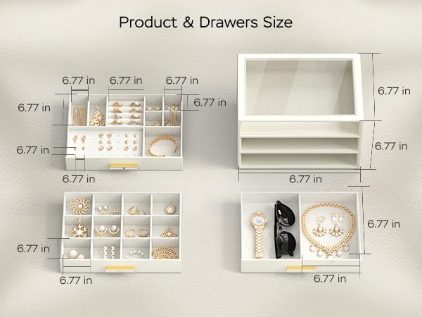 OUTEYOYO Handmade jewelry boxes, exquisite handicrafts, artworks in the room, and can also be sold in high-end jewelry stores Organiser Transparent christmas 2024 ornament