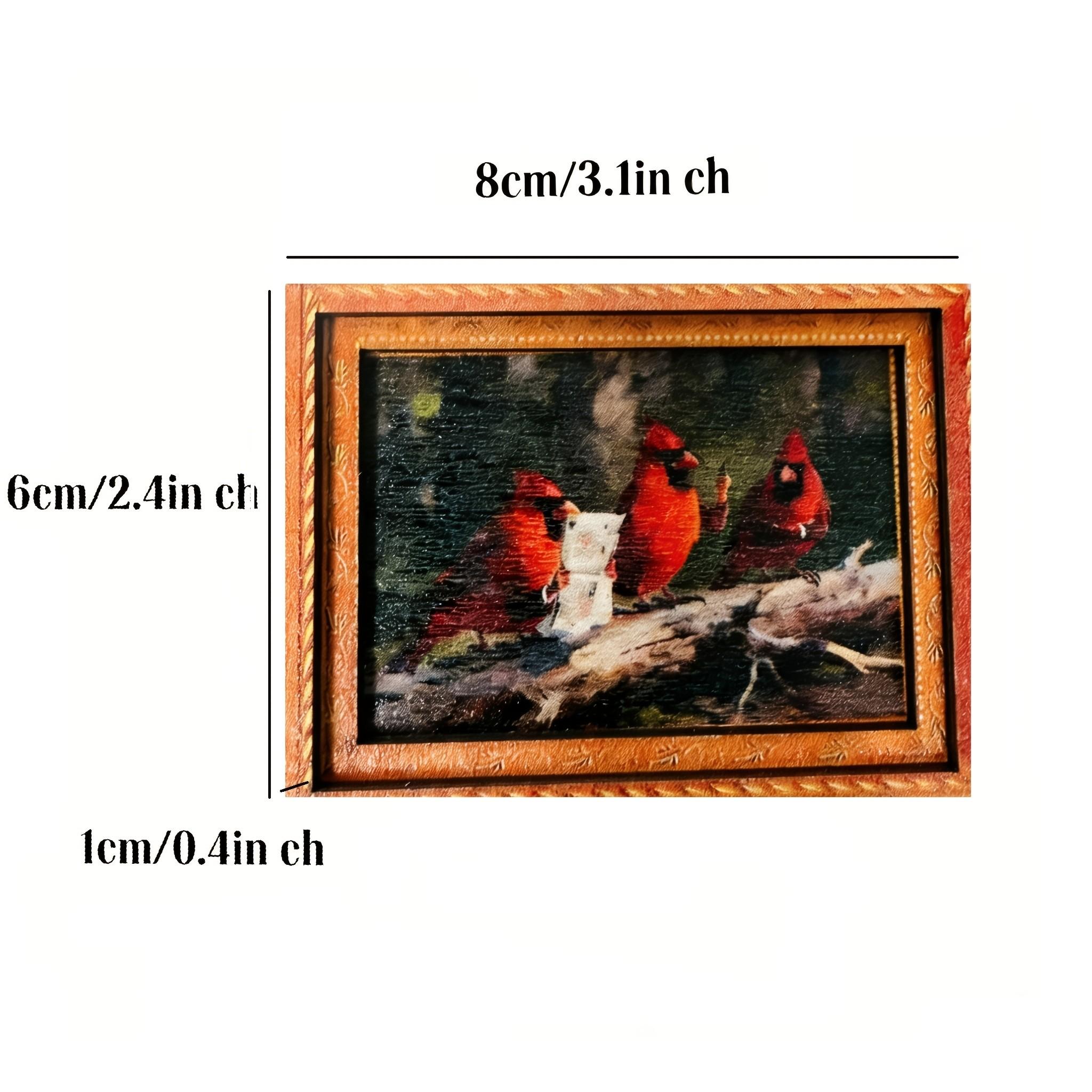 Fun Bird Creative Art, Vintage Wooden Frame, Magnetic, Ideal for Home, Kitchen Fridge, Cabinets, Birthday, Christmas, Valentine's Day, Mother's Day, Party Gifts