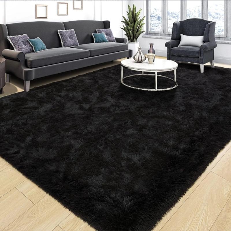 Ultra Soft Solid Color Plush Area Rug, Long Pile Carpet for Living Room, Bedroom, and Window Sill, Cozy Floor Mat for Home Decor