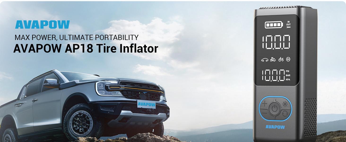 150PSI Cordless Tire Inflator Portable Air Compressor,4+N Auto Stop Modes,Digital Gauge,Light weight,8000mAh Deflation Air Pump,E-bike,Motorcycle,Car,ball