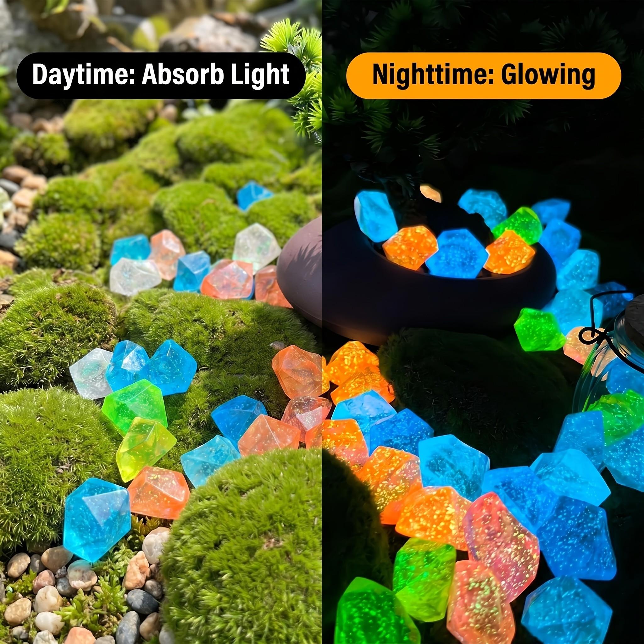 New 16 high-quality simulated starry glow stones, weighing 0.49 pounds, each with a diameter of 1.77 inches, suitable for large garden landscapes, starry sky landscapes, and night lights, are essential items for Halloween/festivals