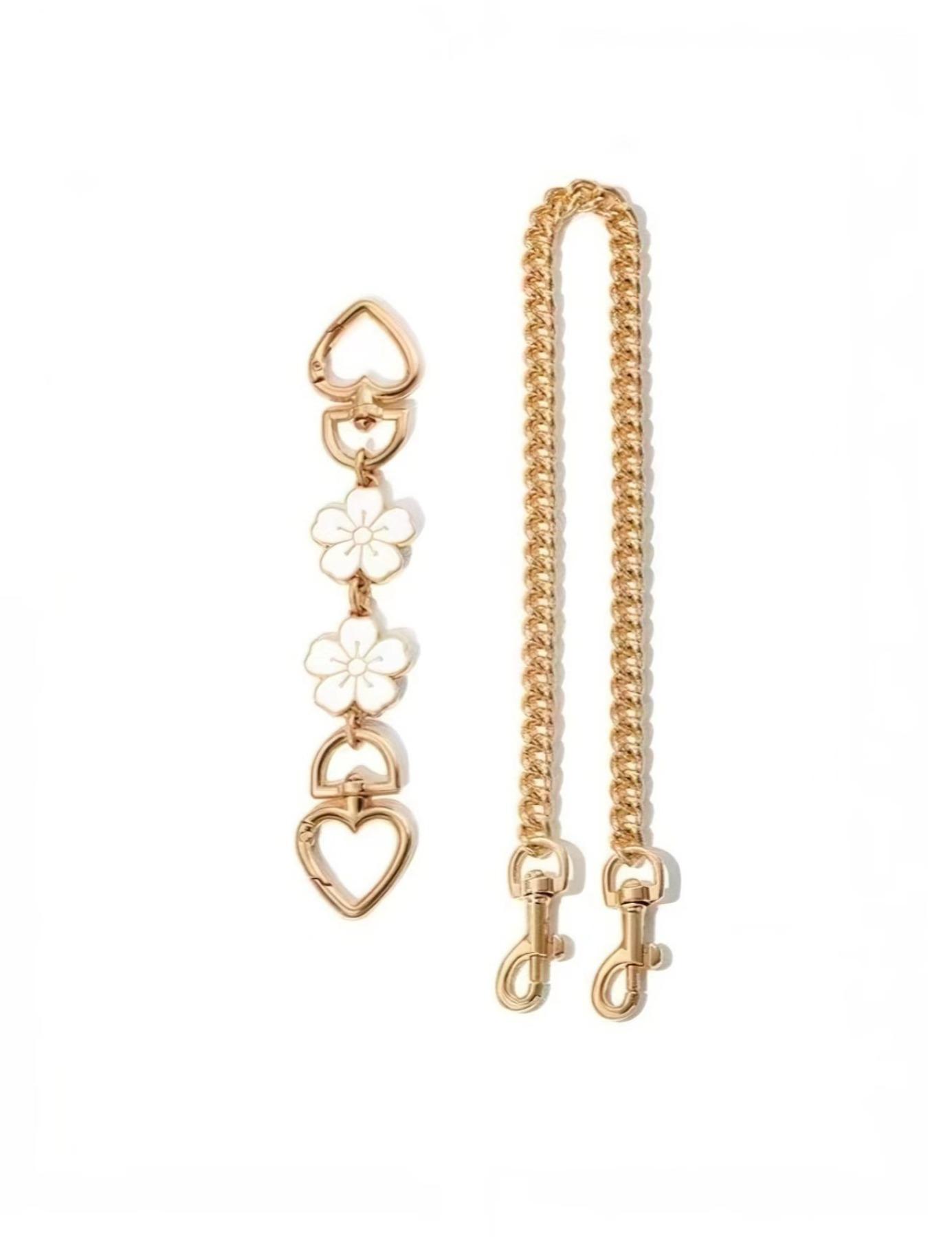 Cherry Blossom Bag Chain Extender, Metal Bag Strap for Handbag Transformation, Underarm Chain Accessory, Shoulder Strap Replacement
