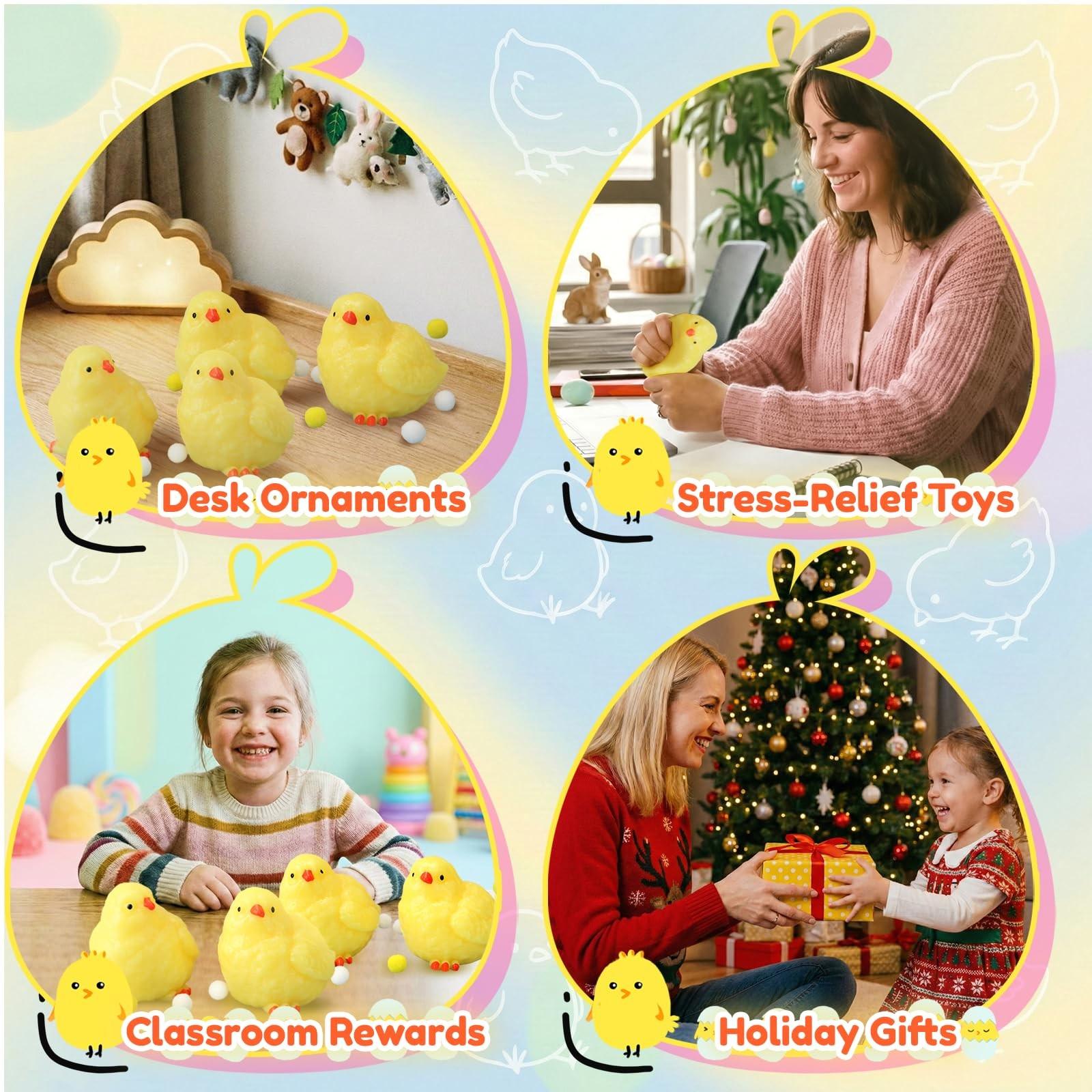 Handmade Ultra Soft Chick Squishy Fidget Toy, 2 Counts Taba Squishy Hairless Chicken Design, Ideal for Stress Relief & Fun