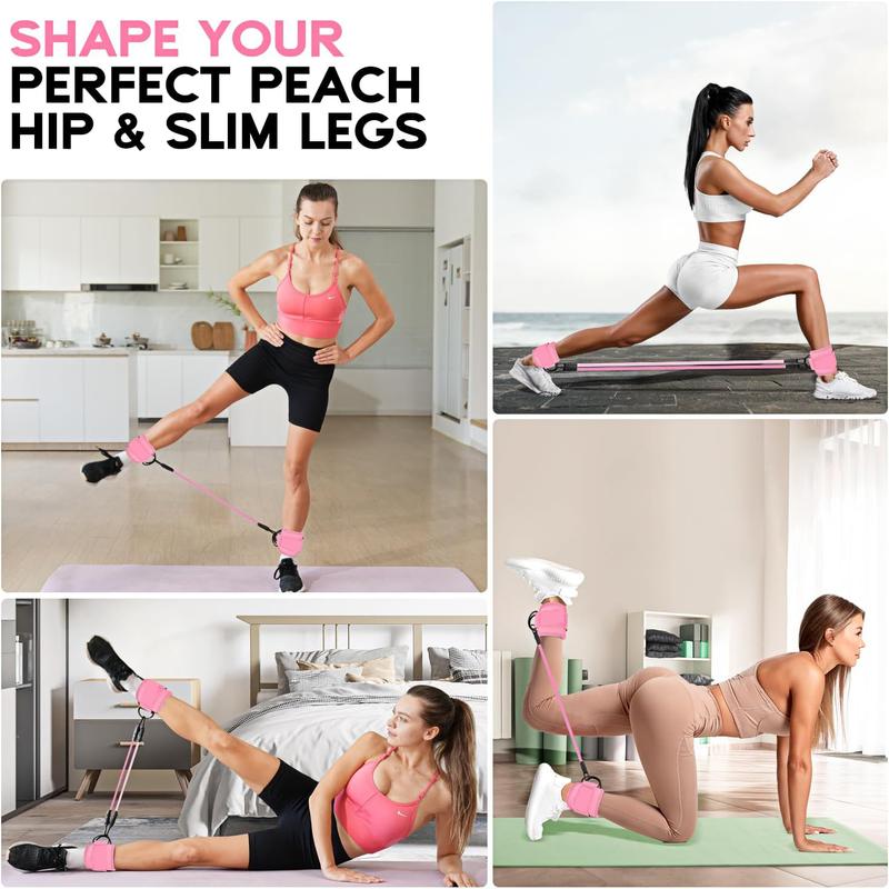 Ankle Resistance Bands, Ankle Bands for Working Out with Cuffs, Resistance Bands for Leg Butt Training Workout Equipment for Kickbacks Hip Gluteus Training Exercises, Ankle Strap with Exercise Bands resistant cable machine attachment Pad Stretching Gear