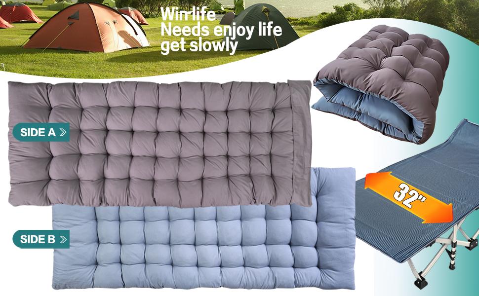 Outdoor Camping Cot with Mattress, Heavy Duty Folding Bed Cot, Portable Oxford Travel Bed with Carry Bag for Outdoor Camping, Home, Office Nap, Guest, Travel