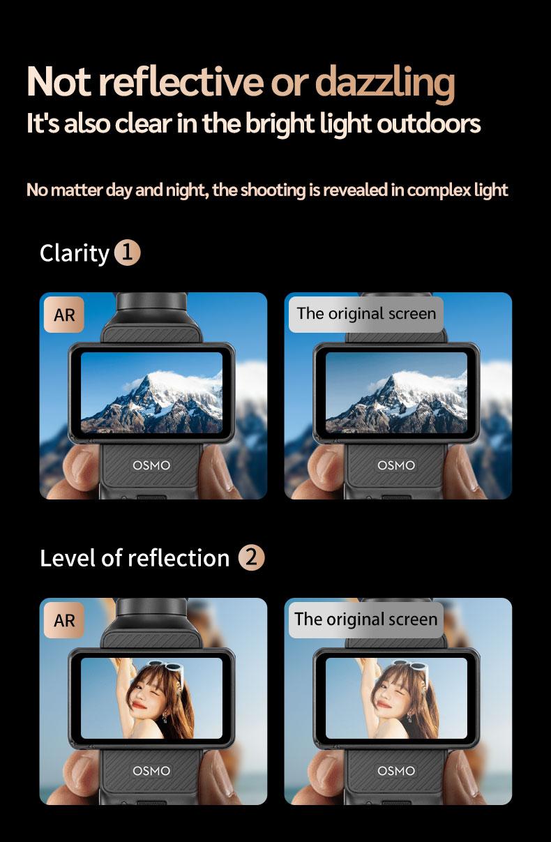Protective Film for Dji Osmo Pocket 3 Camera, Screen Protector + Lens Film, Dust-Free HD Tempered Glass, Anti-Scratch, Responsive Control, Photography Camera Accessories