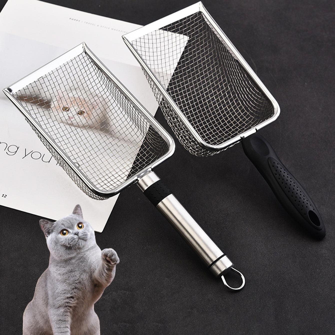 Stainless Steel Pet Litter Scoop, Efficient Litter Scoop for Easy Dog and Cat Waste Removal, Durable and Easy To Clean Design for Long-lasting Use, Litter Box Scooper