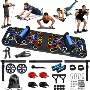 5-in-1 Multifunctional Push Up Board Push Up Stand Cushioned Handles Non-slip Sticker Portable Foldable Chest Muscle Abdominal Muscle Home Workout Gym Equipment Workout Gift