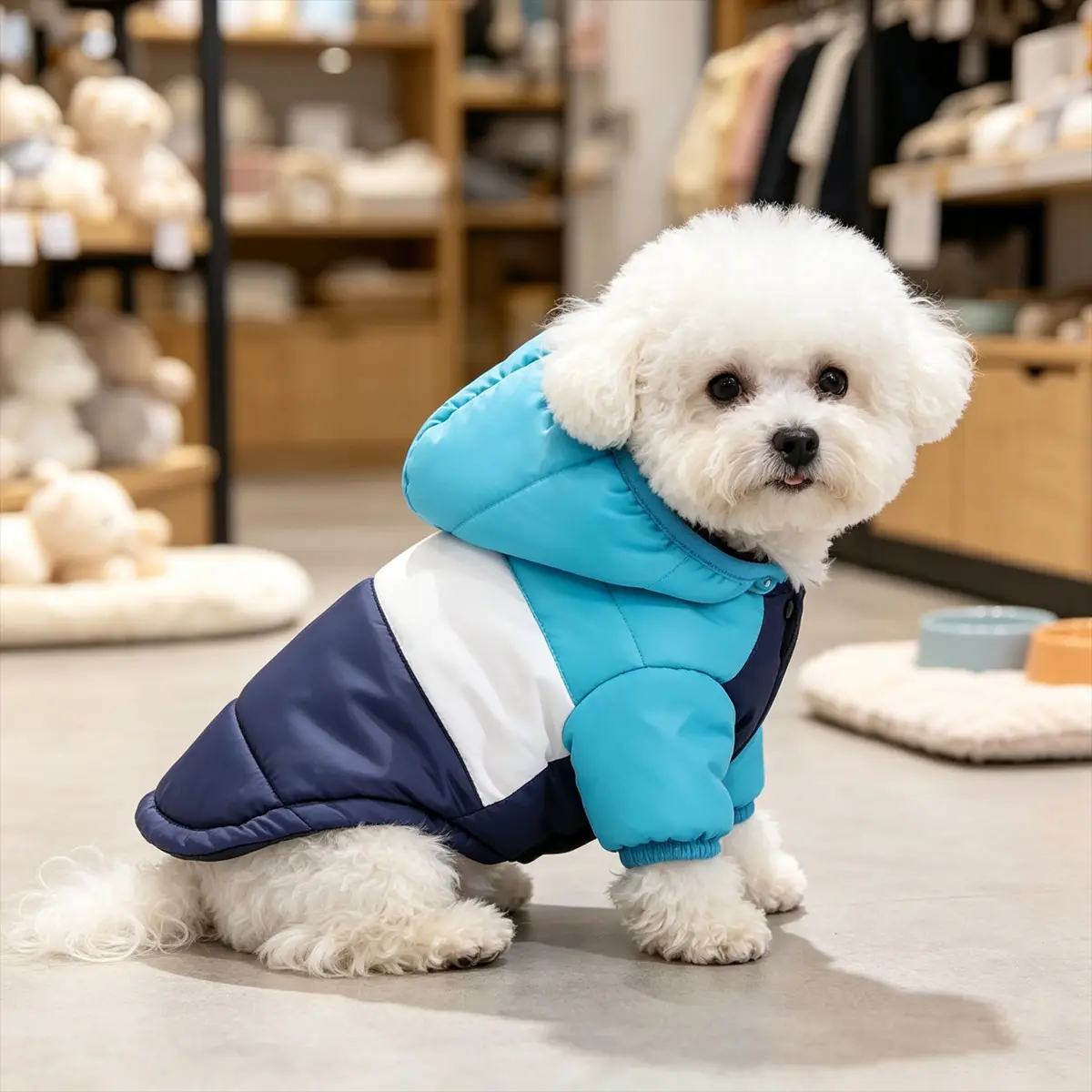 Warm Pet Dog Jacket for Winter and Fall, Thickened Waterproof Canine Coat with Easy Button Closure, Windproof Inner Lining, Multiple Colors for Small to Medium Dogs, Suitable for Indoor and Outdoor Use
