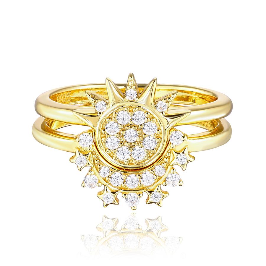 Sterling Silver Moon and Sun Ring Sterling Silver Eternal Love Zodiac Approved Soulmate Jewelry