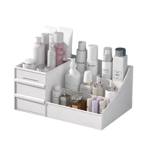 New Drawer Makeup Box, Dorm Organization Plastic Shelf, Cosmetics Skincare Vanity Desk Organizer, Desktop Storage Box