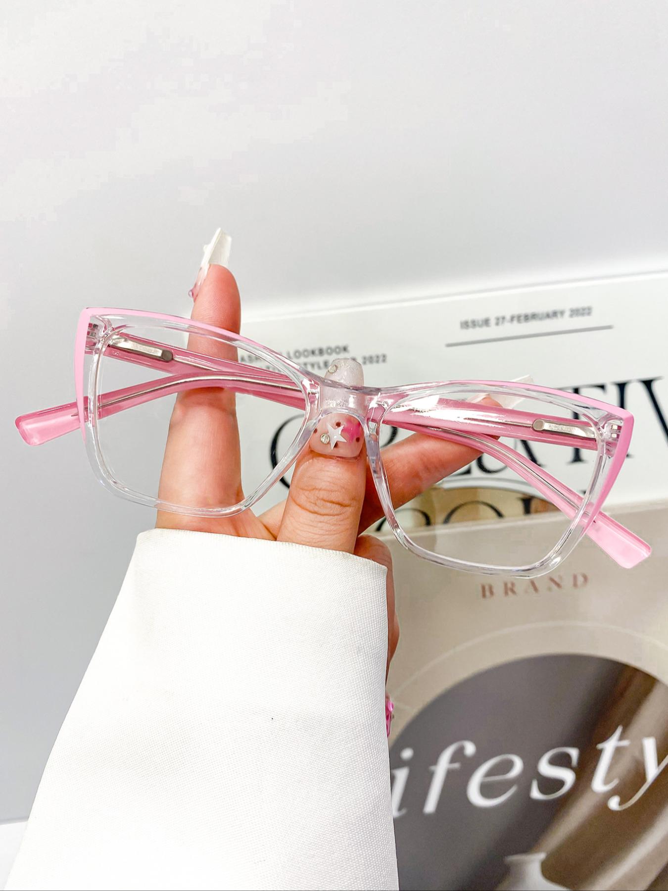 New Cat Eye Fashion Glasses, Unisex Classic Versatile Simple Daily Photo Decoration Eyewear, Stylish Accessory for Men and Women