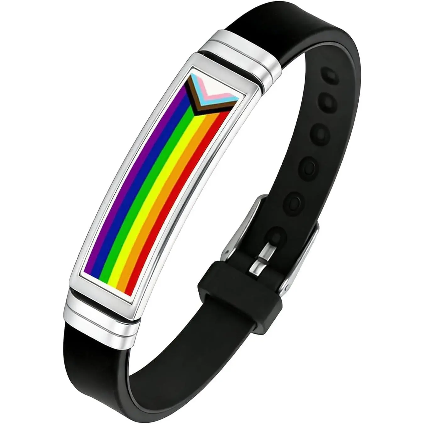 Pride Rainbow Bracelets for Gays Lesbians LGBTQ+ Rainbow Flag Wristband for Men & Women Stainless Steel &  Adjustable Pride Bracelet
