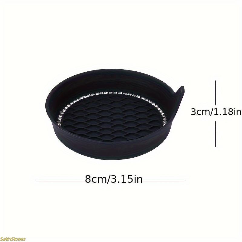 2 Pack Bling Rhinestone Car Cup Coasters, Non Slip Rubber Round Cup Mats, Stylish Auto Interior Decor Accessories for Universal Car Cup Holder Use