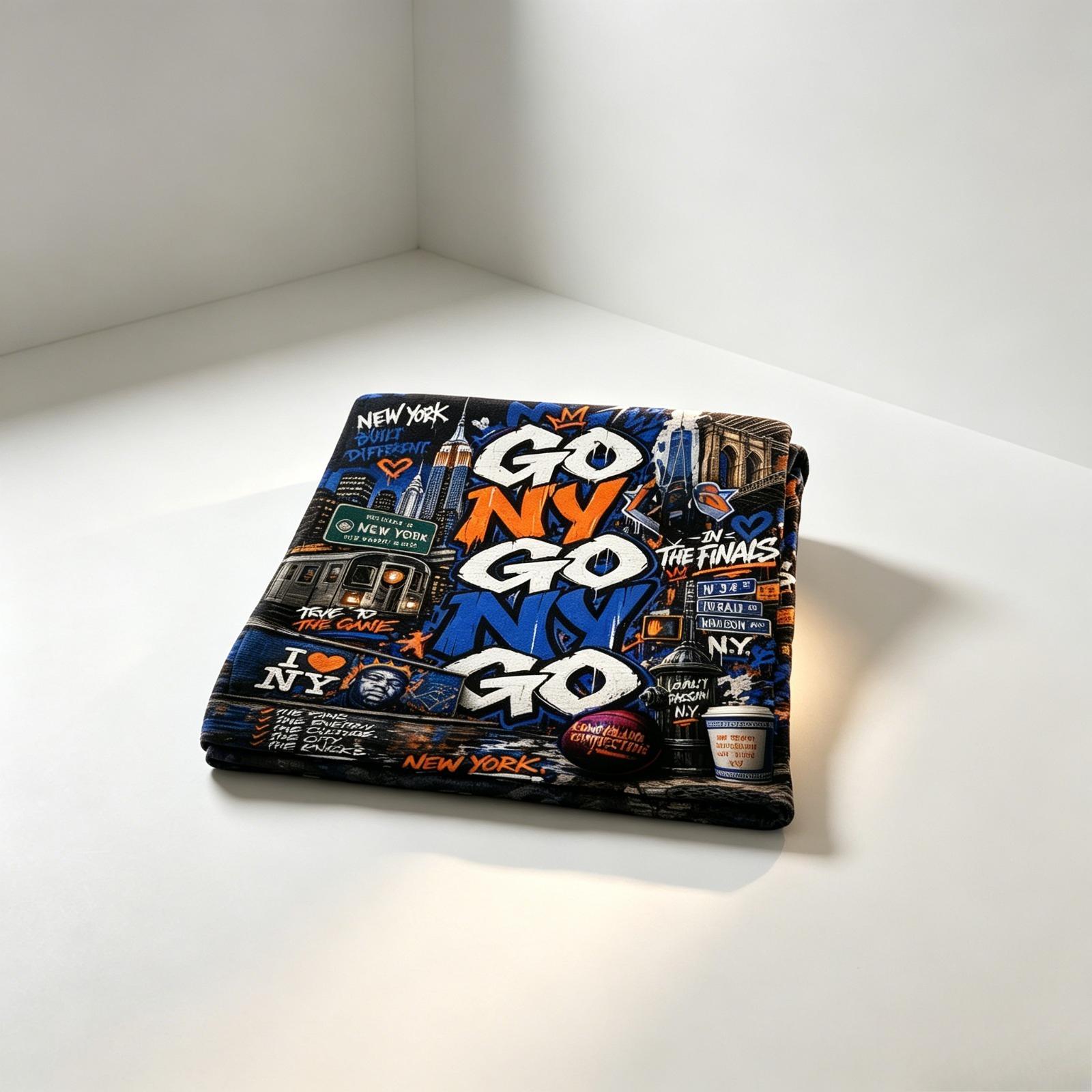 Go NY Go NY Go Popular Blanket for Kids & Adults, Blue Orange Basketball Cartoon Plush Throw Blanket, Ultra Soft Flannel Fleece Cozy Blanket, Lightweight Air Conditioner Blanket, Office Nap Blanket, Tiger Pattern Throw, Sports Fan Home Decor, Game Room
