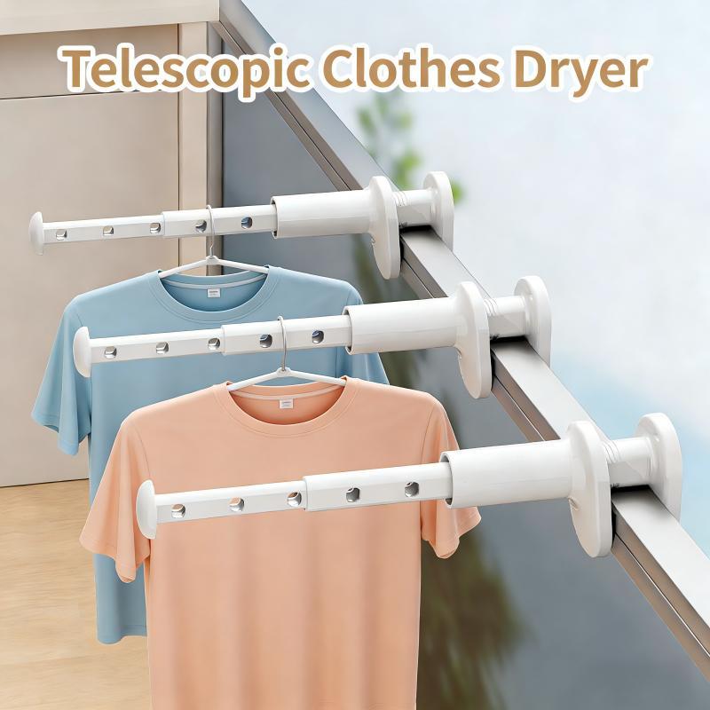 Telescopic Clothes Drying Rack - Foldable & Expandable Indoor Laundry Airer for Apartment, Balcony & Travel