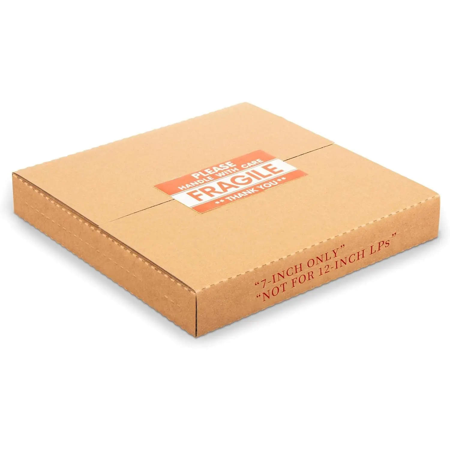 45 RPM 7-inch Record Mailers, 7.5x7.5x1 Inch Mailing Box, 25 Pack | For Standard 7-inch Vinyl Singles (NOT for 12" LPs), With Fragile Stickers, Multi-Depth, Kraft Corrugated Cardboard, Brown