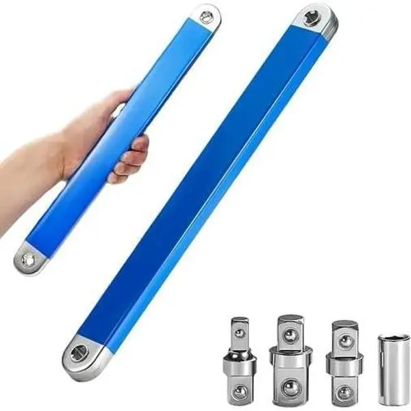 Offset Extension Wrench Adapter Set, Right Angle Drill Adapter for Tight Spaces, 1/4" 3/8" 1/2" Drive Socket Extender Set,   Ratchet Extension Tool for Automotive Repair