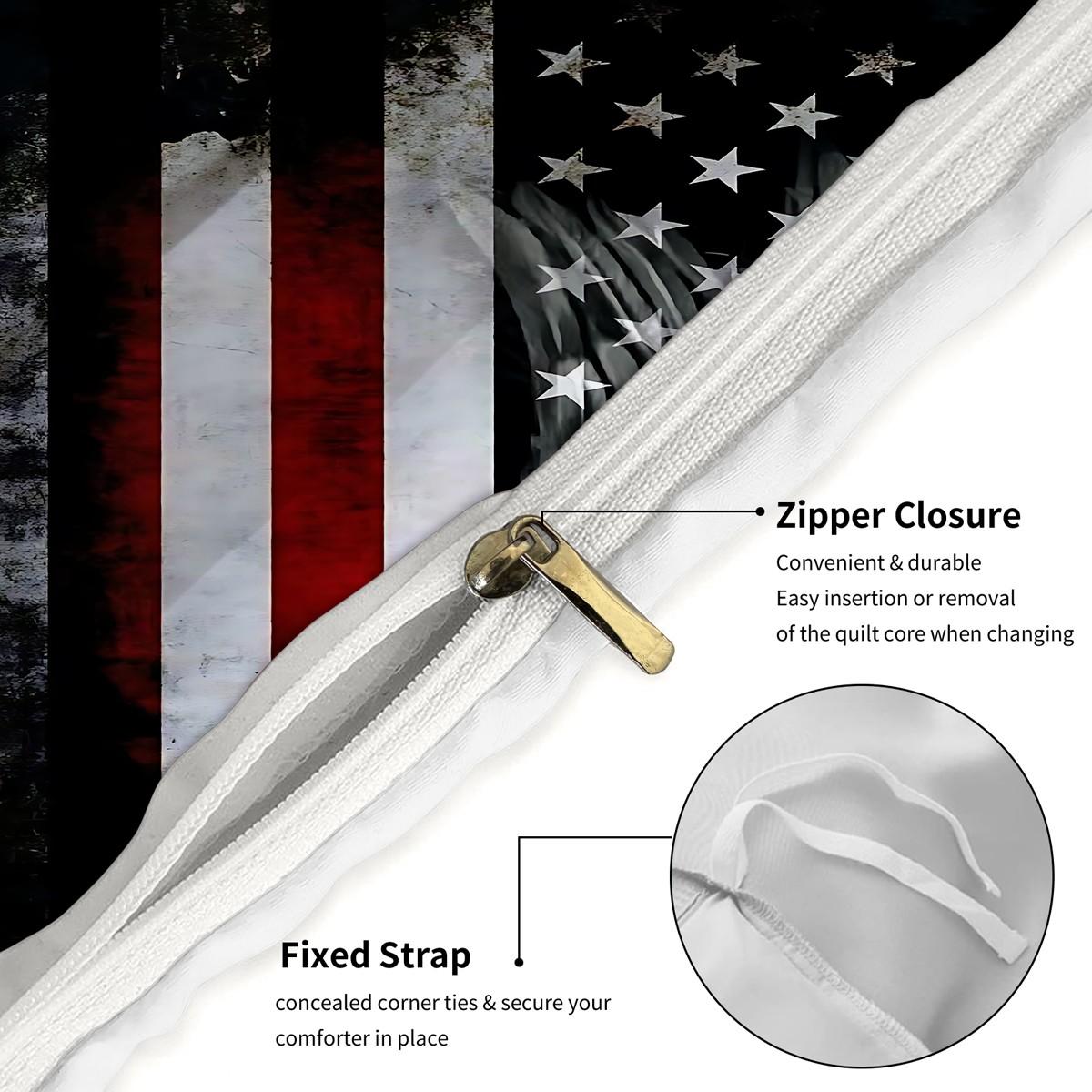 2/3 Piece Patriotic Themed Bedding Set: Eagle And American Flag Print Duvet Set, Duvet Cover Sets, Soft And Breathable, Easy Maintenance, 1 Duvet Cover+1/2 Pillowcase, No Padding/Zipper Closure, Bedroom Decoration Bedding