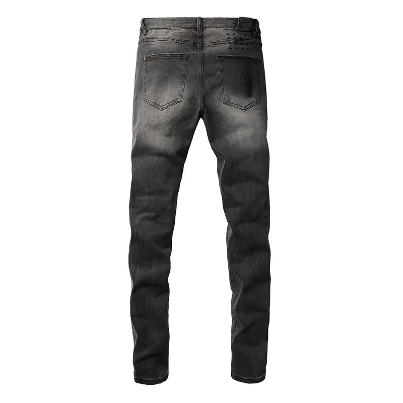 Men's Vintage School-Style Washed Distressed Ripped Slim Fit Casual Comfy Denim Trousers - Stretch, High-Quality, Below Knee Leisure Jeans with Pocket, All Season