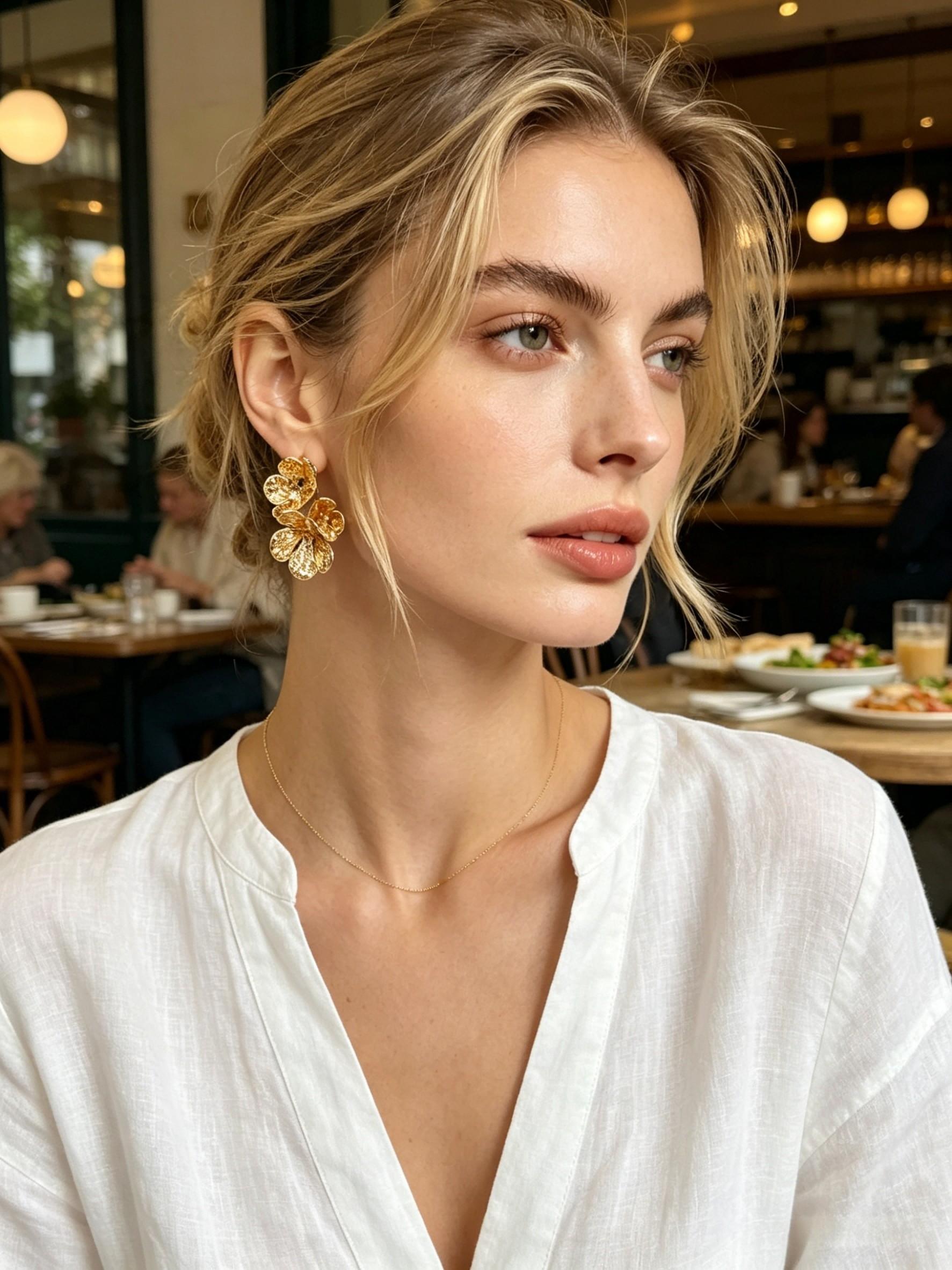 2 Pairs Luxury Gold Earrings Set • Sweet Cool Vintage Floral & Smooth Double Heart • Spring & Party Premium Jewelry • Versatile Lightweight Trendy Earrings • Gift for Girlfriend Bestie & Mother's Day