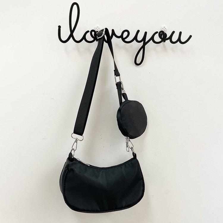 Simple Nylon Crossbody Bag for Women, Lightweight Waterproof Shoulder Bag, Includes Coin Purse, Versatile Commute Backpack