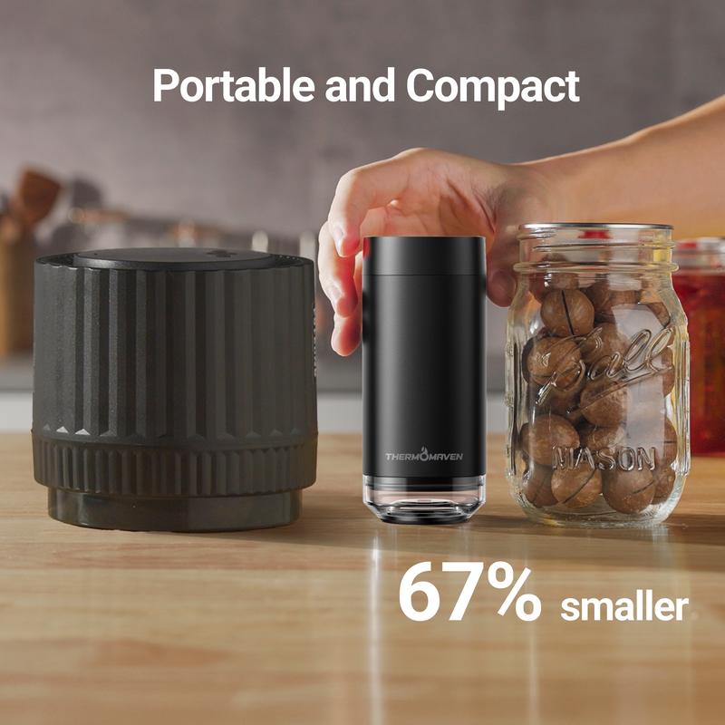 [Mouth Lids Refill Set Only!! No Sealer!!] ThermoMaven Cordless Handheld Vacuum Food Sealer Refill Lids Set, Storage Box and 24 Reusable Mason Jar Lids